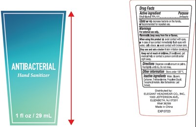 image of label - anti bacterial hand gel 29 70 vv